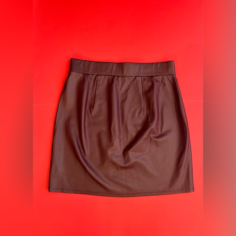 Torrid Maroon Faux Leather Mini Skirt